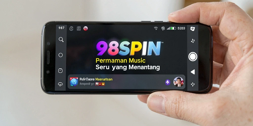 Screenshot gameplay 98SPIN menampilkan pemain yang sedang menikmati musik.