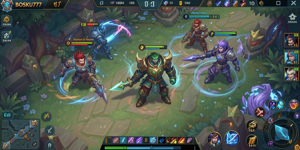 Gameplay seru BOSKU777 dengan aksi MOBA yang mendebarkan.