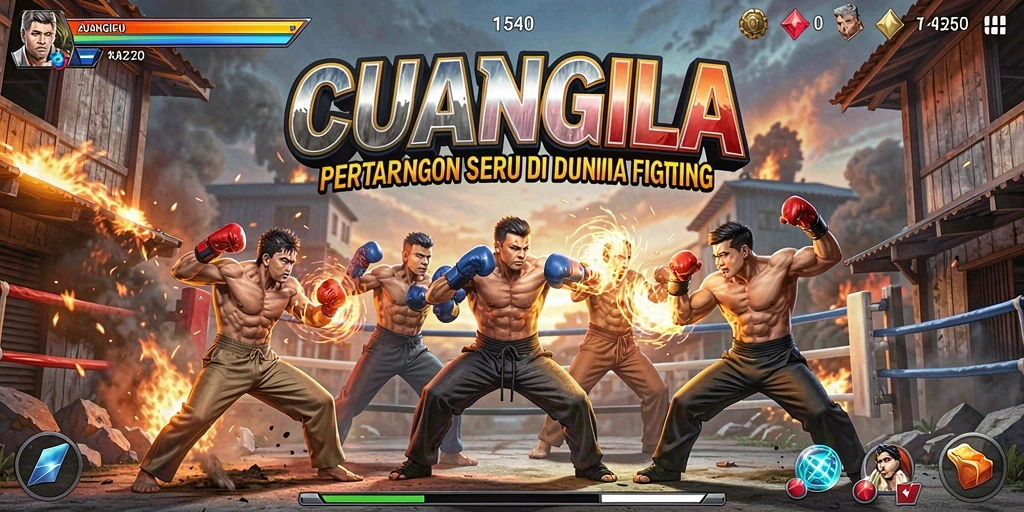 Tampilan gameplay CUANGILA dengan duel seru antar karakter Fighting.