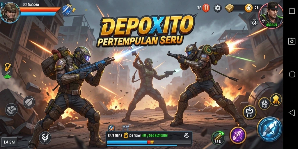Tangkapan layar gameplay DEPOXITO menunjukkan aksi bertempur yang mendebarkan.