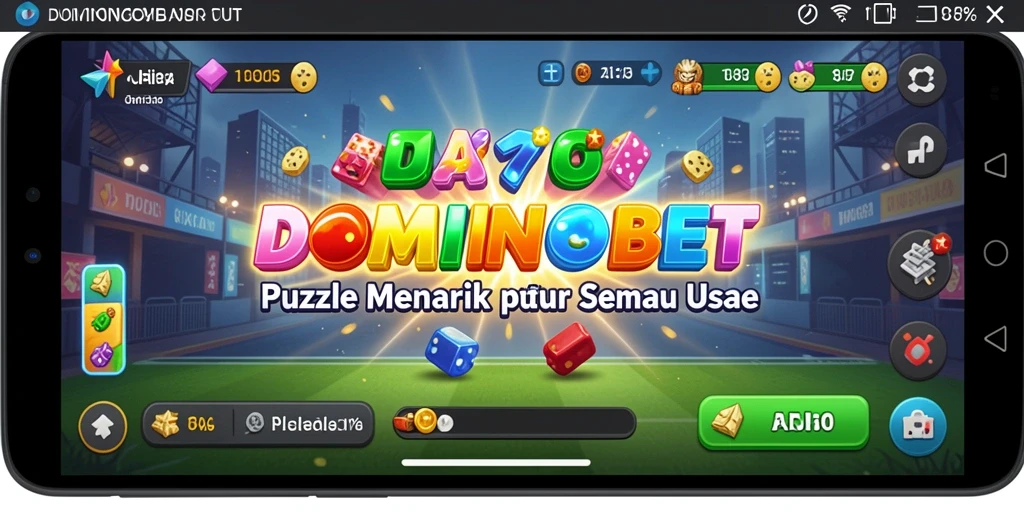 Tampilan gameplay DOMINOBET yang penuh warna dan menarik.
