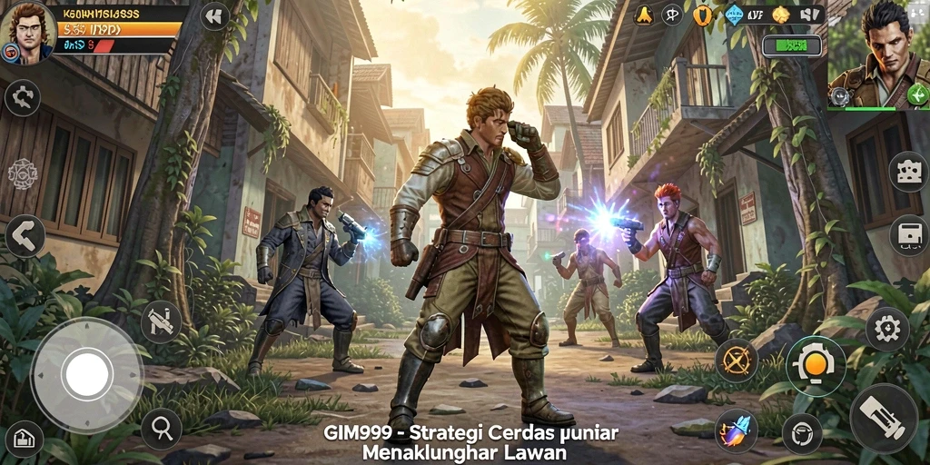 Tangkapan layar utama GIM999 yang menunjukkan aksi gameplay strategi yang mendebarkan.