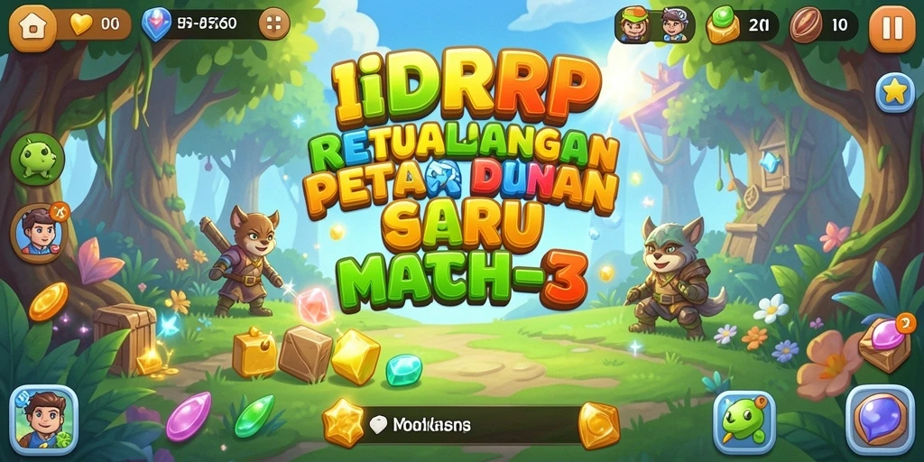 Tampilan gameplay <strong>IDRRP</strong> yang seru dalam tantangan Match-3.