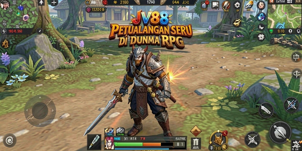 Tampilan gameplay JV88 yang penuh aksi dan petualangan epik RPG.