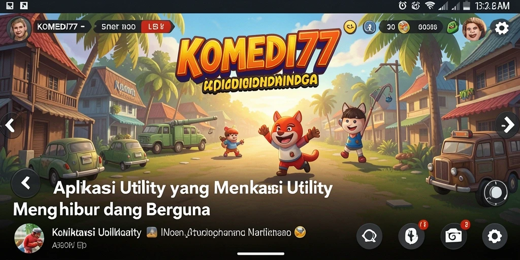 Tampilan menarik dari aplikasi KOMEDI77 dengan konten humor yang beragam.