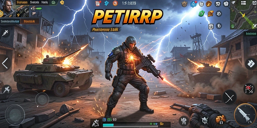 Tangkapan layar dari gameplay yang menarik dalam PETIRRP.