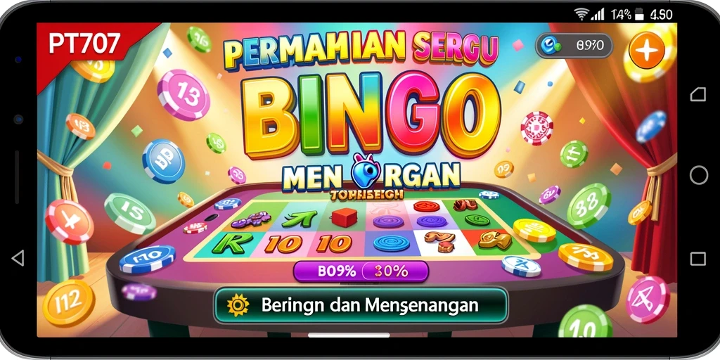Tampilan gameplay PT707 yang menarik dan penuh warna dalam permainan Bingo.