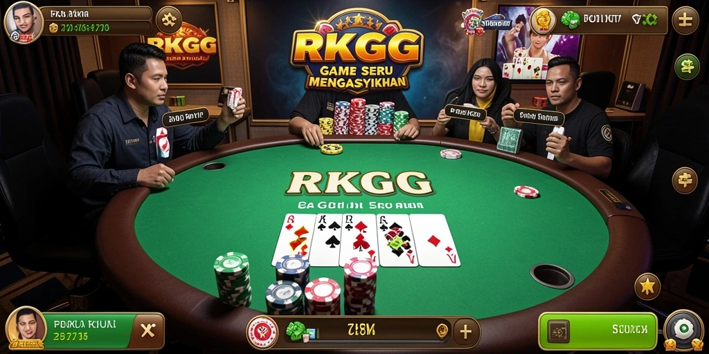 Tampilan screenshot gameplay Poker RKGG yang seru dan mengasyikkan.
