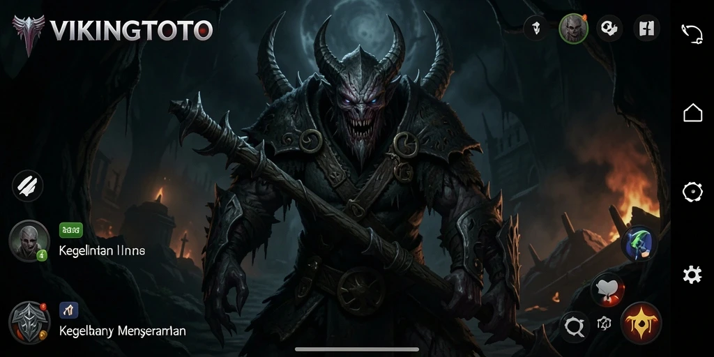 Gambaran gameplay menegangkan di dunia kegelapan VIKINGTOTO.