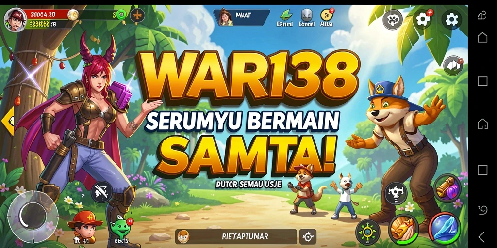 Tampilan gameplay santai yang ceria dan penuh warna dari WAR138.